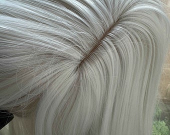 White straight wig with bangs