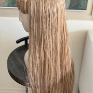 ティルスタイル ロング ハニーブロンド/ストロベリーブロンド ストレートウィッグ 前髪付き 女性用 26インチ ミドルパートウィッグ 合成プレミアムファイバー ヒート