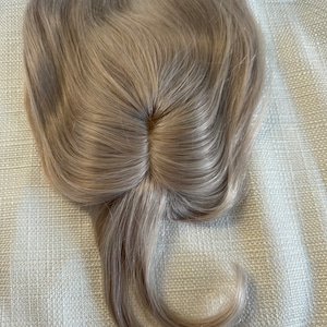 ティルスタイル シルバーグレーミックス ソルトアンドペッパーブラウンミックス ヘアトッパー 薄毛用 クラウンショートヘア用 前髪付き