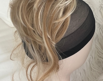 Blonde Highlight Hair Bun Scrunchie - Caramel Orange
