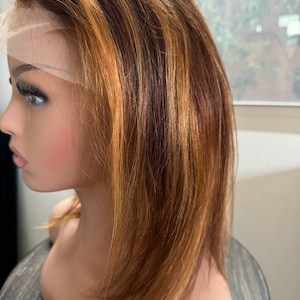 Bobkapsel van mensenhaar korte bob pruiken voor vrouwen met ombre 13x4 frontale bob voorgeplukt geplukt