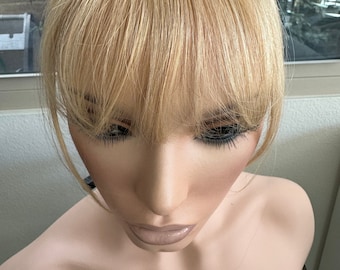 Tillstyle clip in human hair wispy bangs honey blonde