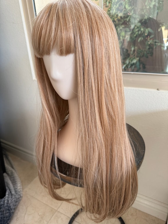 Strawberry Blonde Wig With Bangs For Women Long Straight Wig *NEW* $_12.JPG?set_id=880000500F main image 4