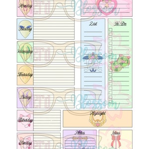 Tokyo Mew Mew Inspired Weekly Planner Page