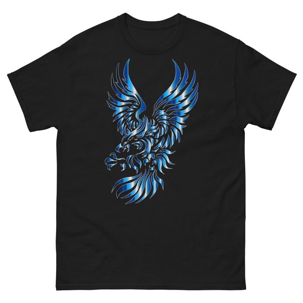 Blaues Tribal Adler Herren T-Shirt