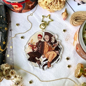 Ineffable – GOOD OMENS Glitter Keychain Double sided– Aziraphale and Crowley