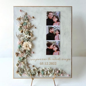 Regalo para ella Regalo para él Marco de fotos de flores secas Personalizable con marco de flores Marco de fotos Regalo Regalo de cumpleaños Regalo de aniversario Regalo de pareja
