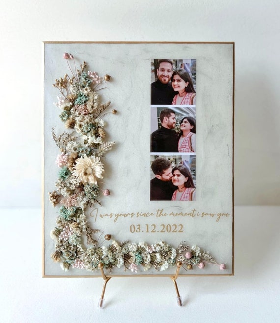 Pressed Flower Custom Picture Frame Dried Flower Frame Personalized  Christmas Gift Hanging Picture Frame Anniversary Gift for Her 