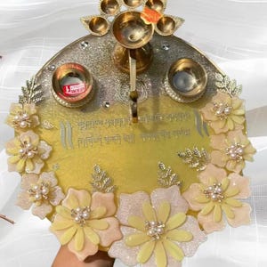 New Trending Pooja Thali Resin Pooja thali Aarti thali karwa chauth|Wedding|Anniversary Diwali festival Indian traditional thali tray