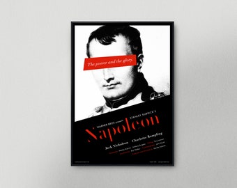 Napoleon ‘Jack Nicholson' movie poster | A Stanley Kubrick Production | Retro minimalist movie art print