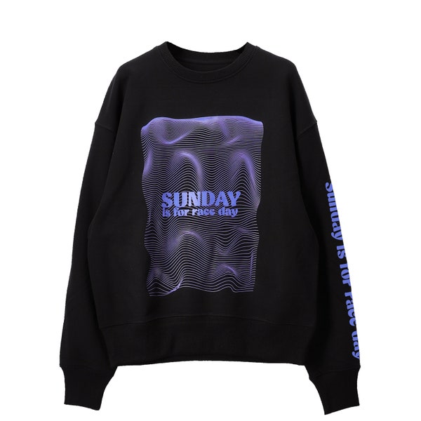 Pull imprimé "Sunday is for race day" en coton et polyester recyclé unisexe