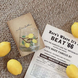 Hand Painted Italian Lemons Glass