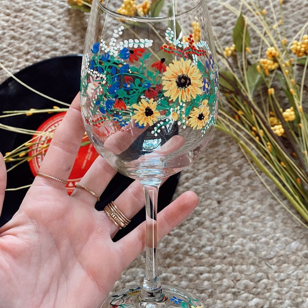 Hand Painted Wine Glasses Etsy
