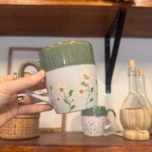 hand painted floral mug
