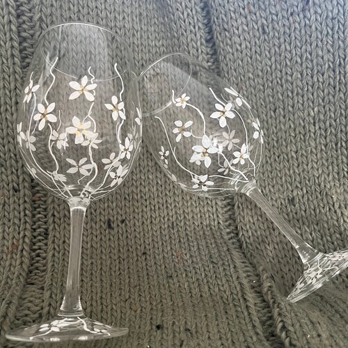 Personalized Wine Glass Hand Painted Anniversary Gift for Etsy