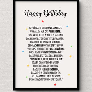 Gift Card BIRTHDAY Art Print Happy Birthday Picture without Frame DIN A4