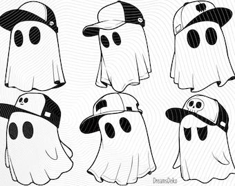 Cute Ghost Clipart – PNG|PDF|SVG – Instant Download