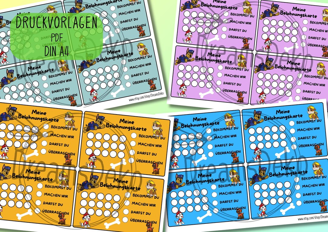 Printable Incentive Cards.pdf Reward Card for Children | PDF Printable Template - Etsy