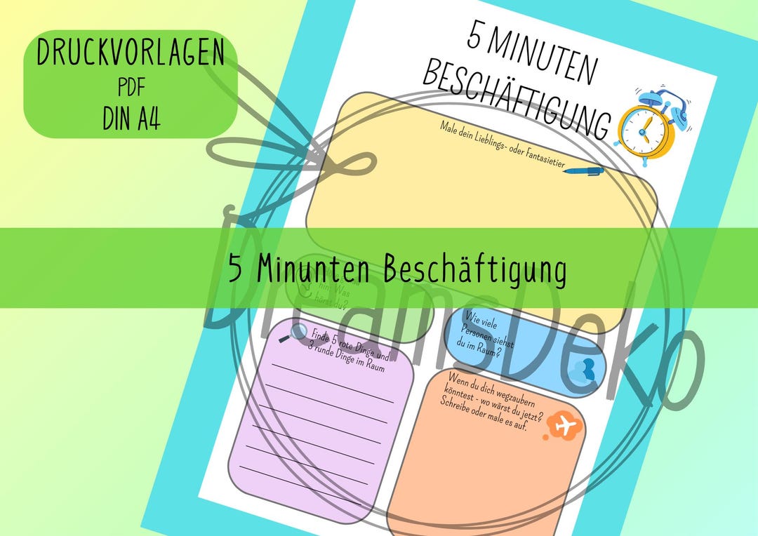 5-minute Activity for Children | Emergency Printable Without a Mobile ...