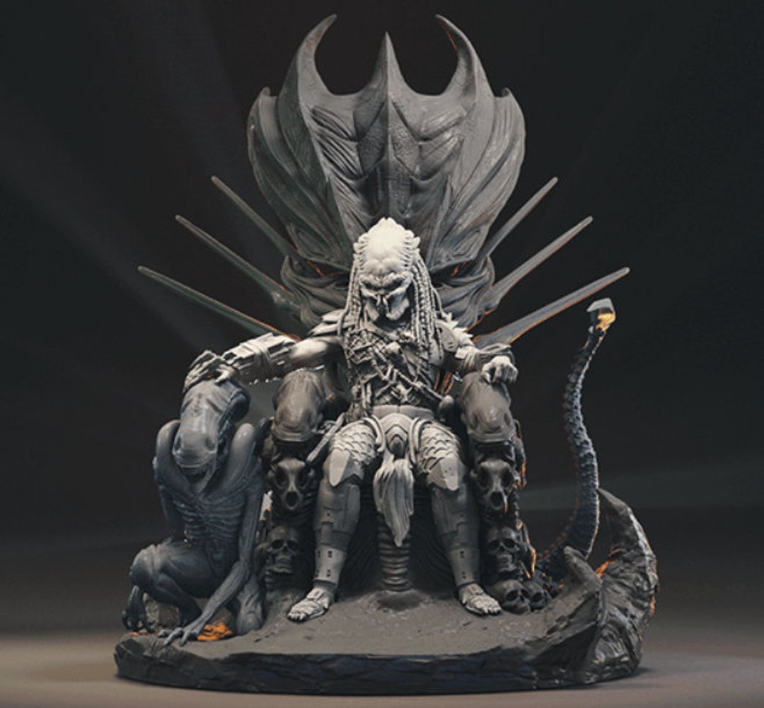 Predator on Throne 3D STL File Predator on Throne 3D Print - Etsy
