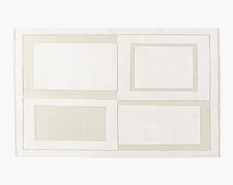 Reenen White Knotted Handmade Knotted Woolen Area Rug/ Living Room Rug/ Office Rug 3x5 4x6 5x8 6x9 7x10 8x10 9x12 10x14 12x15 12x18