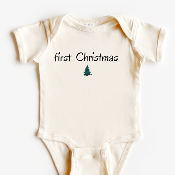 Primer navidad onesie, lindo onesie de navidad, mi primera navidad onesie para bebe unisex,My first christmas outfit, Christmas Bodysuit