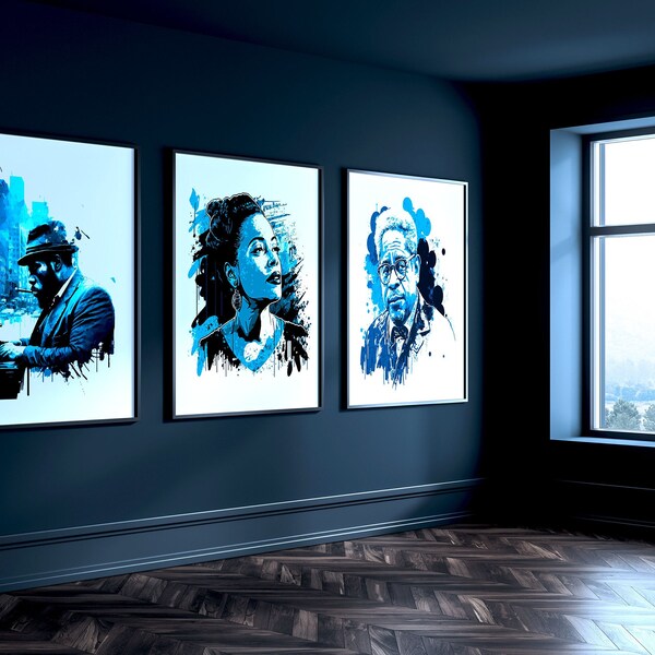 Dizzy Gillespie - Black and Blue Jazz Collection: A Digital Print Series