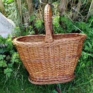 Weidenkorb, 60er Jahre, Pflanzkorb, Gartendeko, Geschenkkorb