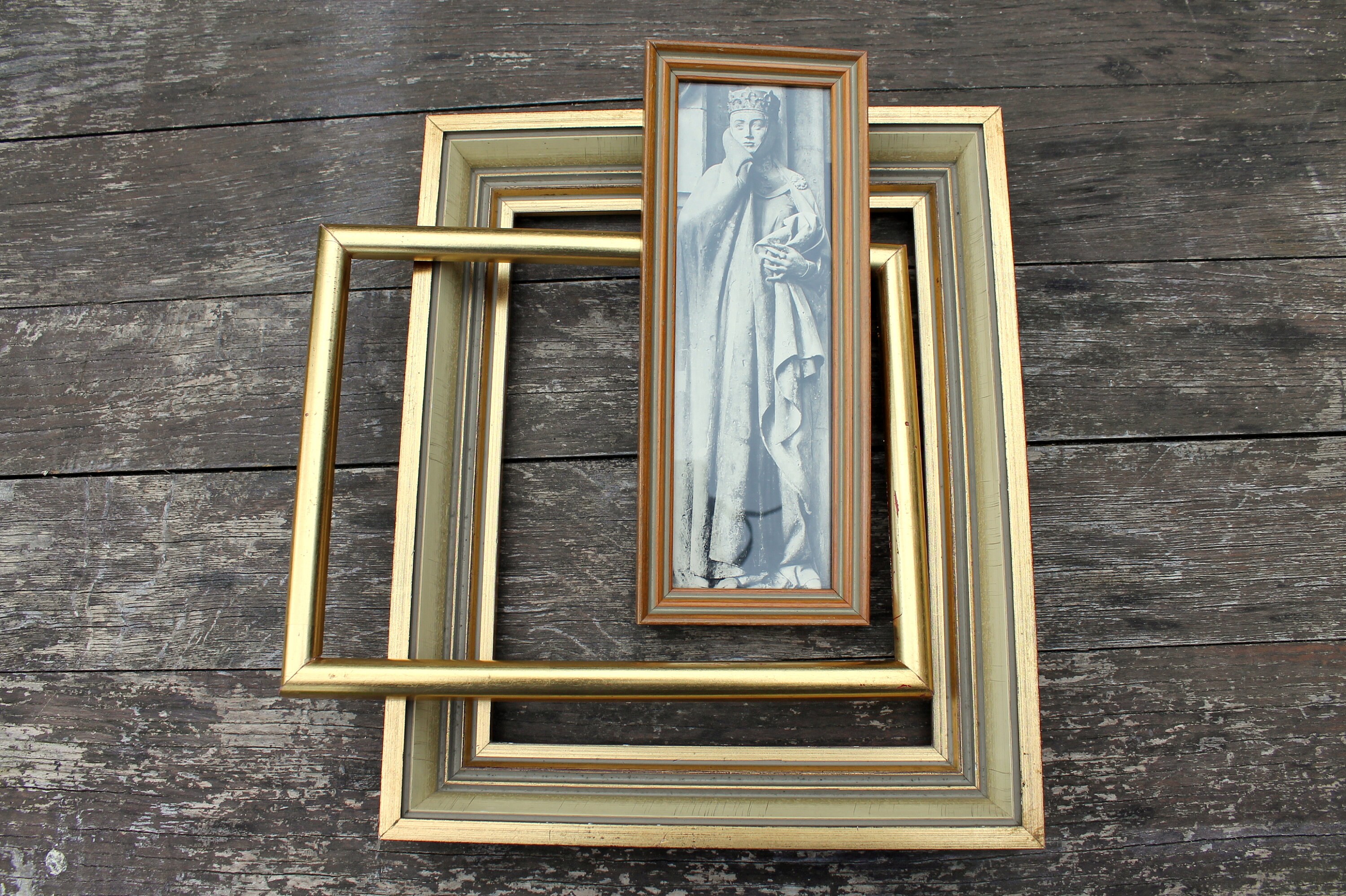 Cadre Photo En Bois Sans Verre - Dimensions 23x18 Cm - Épaisseur 0.5 Cm - Occasion Bon État