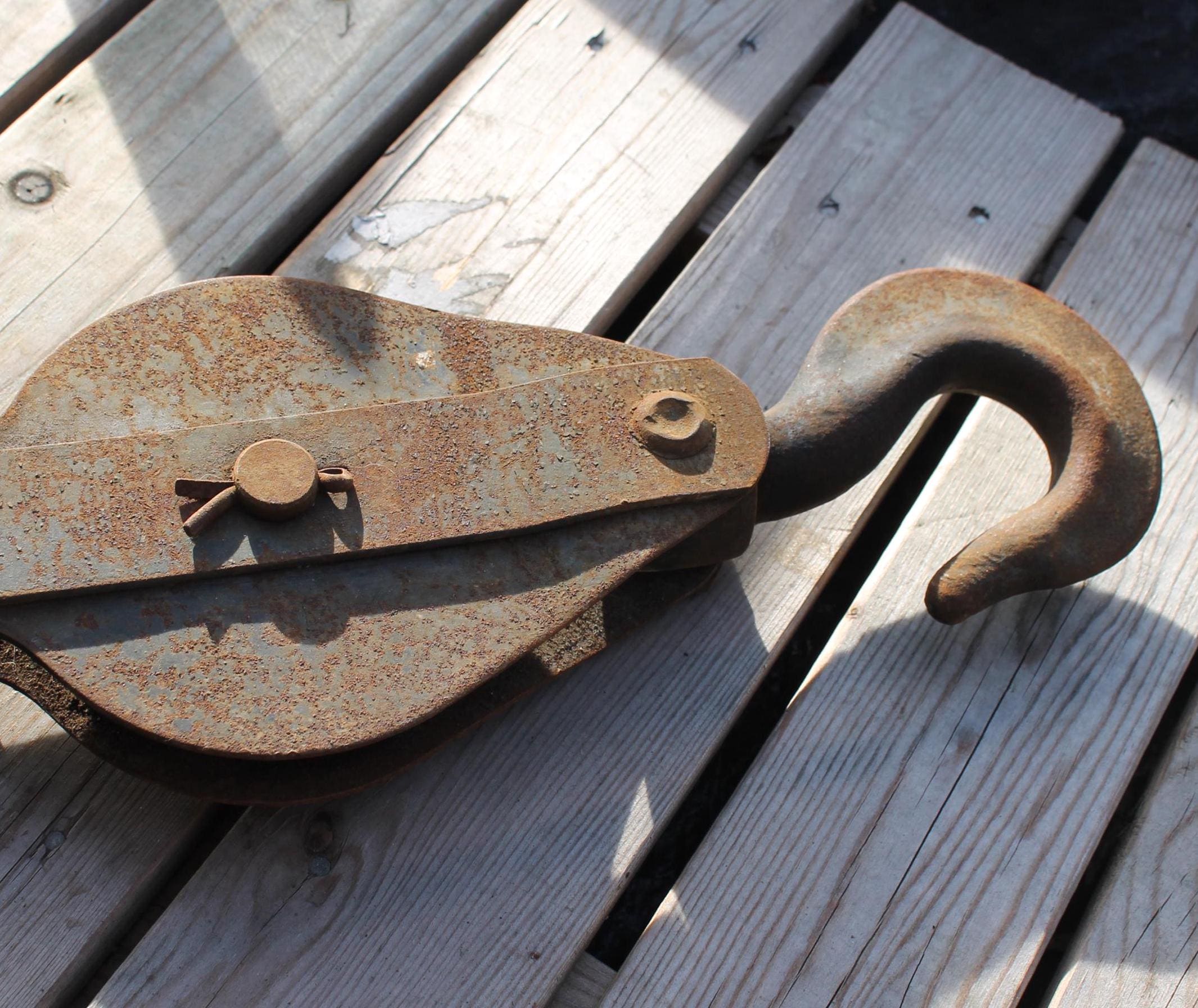 Doppelscheiben-Rolle Aus Holz – Block Mit Haken, Für Marine & Hebezüge – 3 Bis 10 Zoll