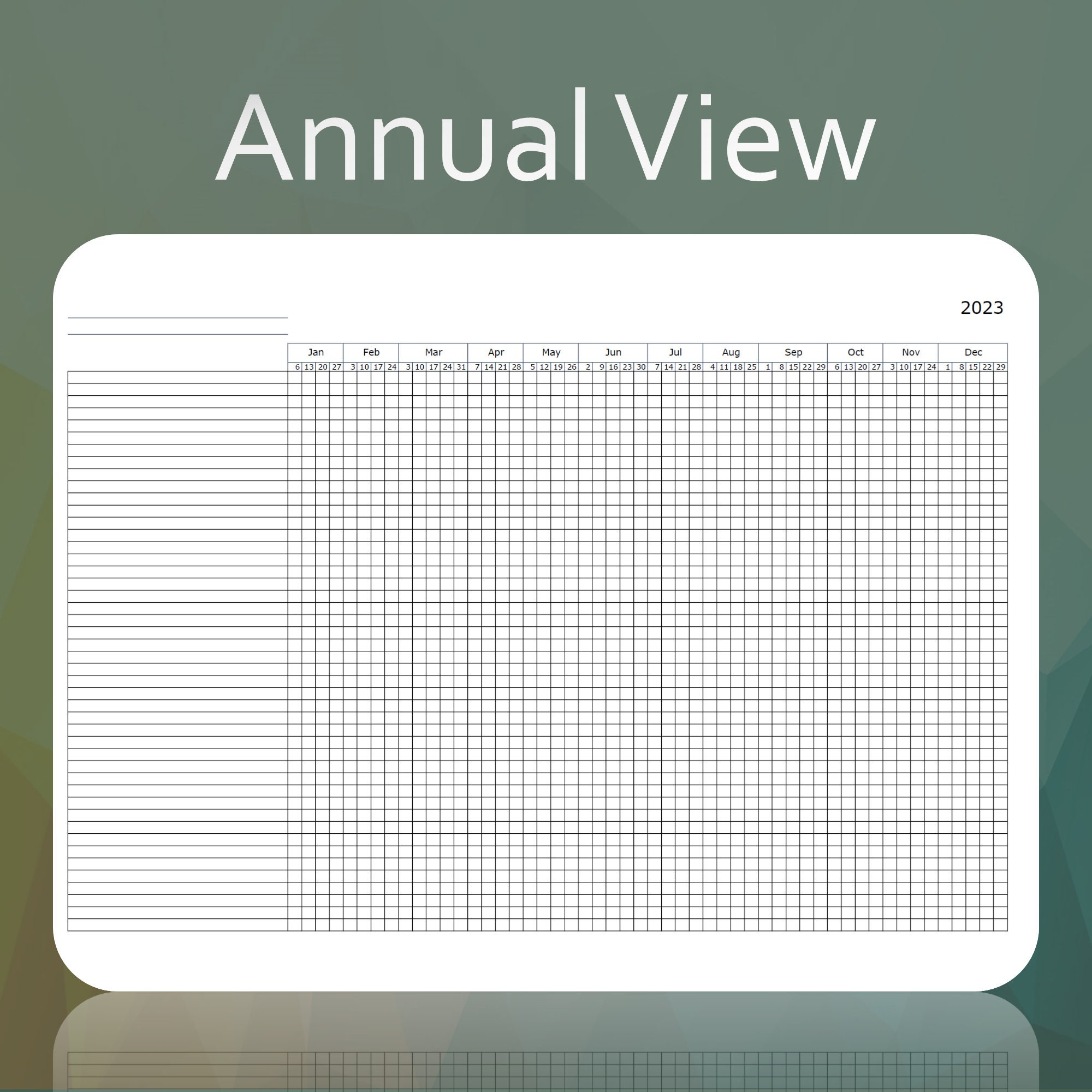 2023 DIGITAL CALENDAR LEDGER for Excel and Google Sheets. Weekly and  Monthly Tabs. Includes Printable Pdf. - Etsy