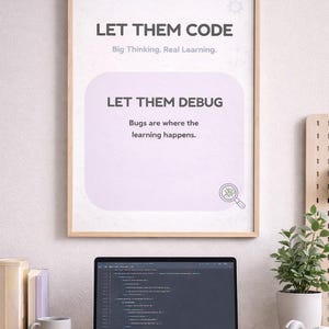 Let Them Code Klassenzimmer Poster 10er Set | Computer Science Aesthetic Wall Decor | Coding Classroom Display für Lehrer