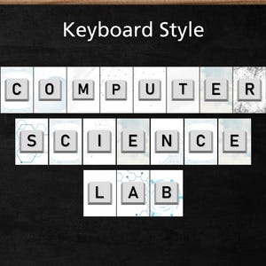 Lettres d'informatique de style clavier | Présentoir de classe pour KS3 GCSE