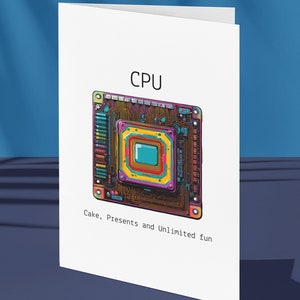 Biglietto di auguri di compleanno stampabile per appassionati di CPU - Biglietto per amanti della tecnologia