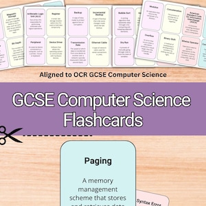 287 OCR GCSE Computer Science Flashcards | Printable Revision Keywords