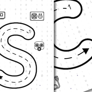 Plakaty z alfabetem informatyki | Wystawa w klasie technicznej