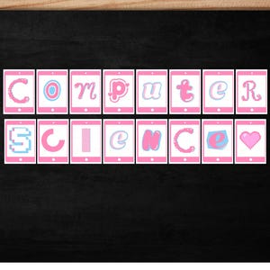 Pink Computer Science Classroom Posters | Tech Letters Decor (Digital Download)