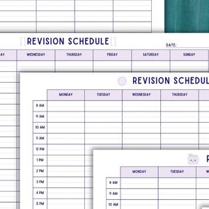 GCSE & A-Level Tech-Themed Revision Timetable | Simple Printable Study Schedule | Weekly and Hourly Agenda | Instant Download | Technology