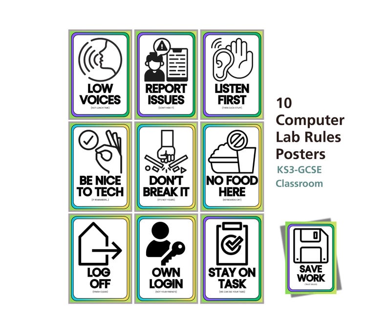 Computer Lab Rules Posters Printable | Computing Classroom Decor | KS2 ...