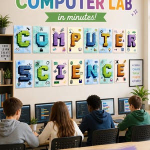 Computer Lab Alphabet Posters | Computer Science Classroom Decor | STEM Classroom Display | Educational Wall Art | STEM Classroom Display