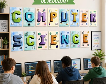 Computer Lab Alphabet Posters | Computer Science Classroom Decor | STEM Classroom Display | Educational Wall Art | STEM Classroom Display
