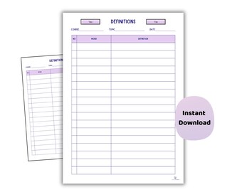 Schede di studio sulle definizioni di informatica / Elenco di controllo del vocabolario stampabile