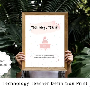 Plakat dla nauczyciela technologii | Prezent dla nauczyciela informatyki | Wydruk z podziękowaniami dla nauczyciela informatyki | Klasa STEM | Grafika ścienna do gabinetu nauczyciela