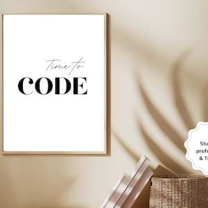 Coding for Girls Wall Art | Time to Code | Female Programmers | Computer Science Student Print |Office & Bedroom Decor |Tech Women Engineers