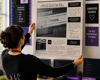 Computer Science Poster, Computer Lab Decor, How the Internet Works, Computer Networks Poster, GCSE Computing Classroom Display | Computing