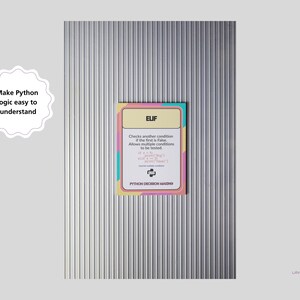 Zestaw plakatów z instrukcjami warunkowymi w Pythonie, prezentacja procesu decyzyjnego w Pythonie, operatory warunkowe w trybie "If Else" w ELIF, dekoracja ścienna do sali lekcyjnej informatyki GCSE KS3 KS4 zdjęcie 7