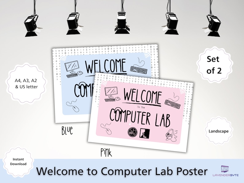 Computer Lab School Sign Classroom Decor Teacher Door Signs Computers ...