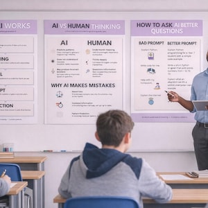 Leer AI in één les | Posters met kunstmatige intelligentie in de klas | AI-geletterdheid en kritisch denken | KS3 KS4 Informatica