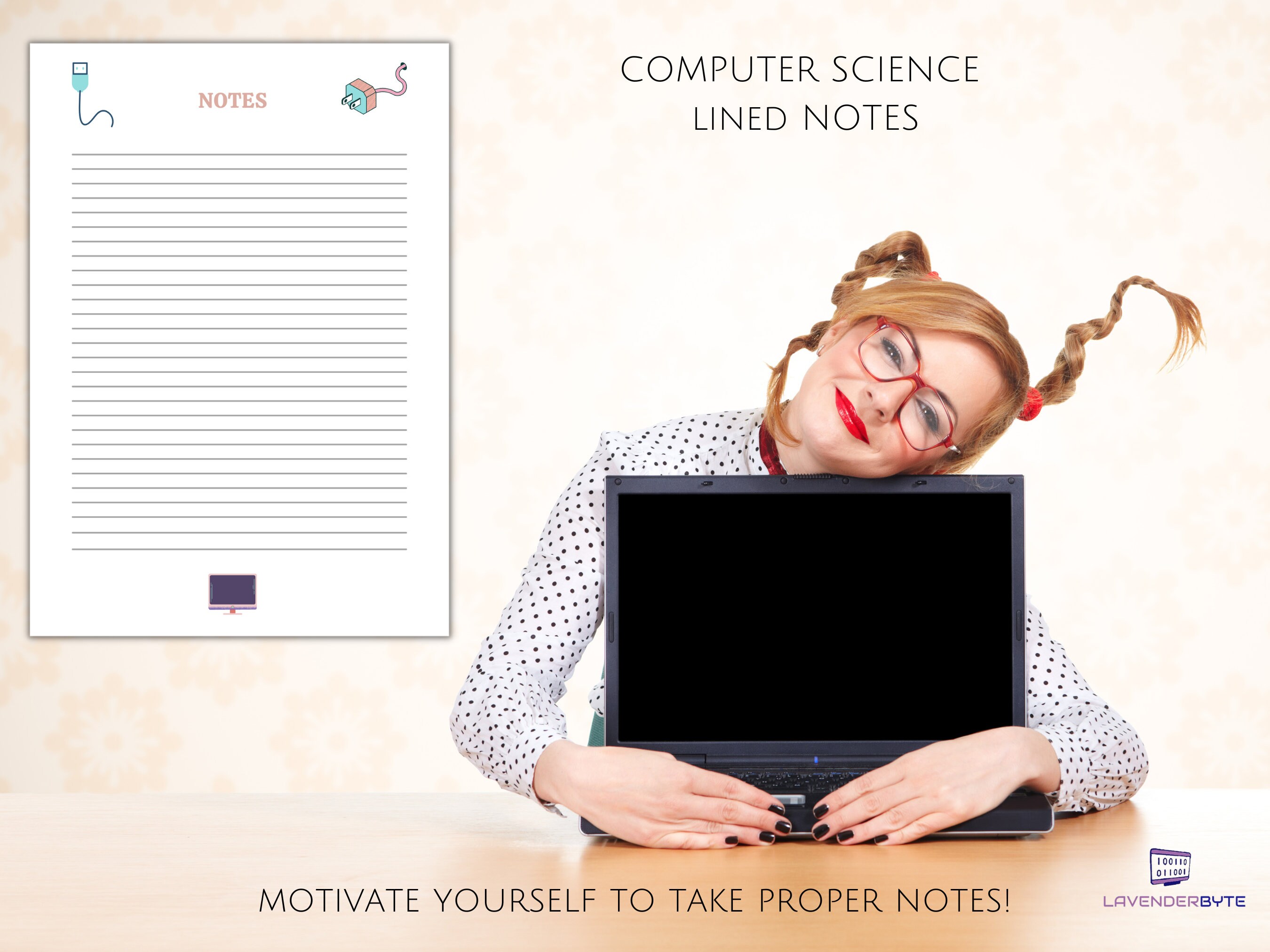 Computer Science Writing Paper | Coding Notes Template | Tech Theme ...