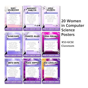 Posters Women in Computer Science – Lot de 20 présentoirs pour classe
